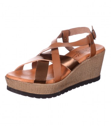 Кожаные босоножки Poеsie brown